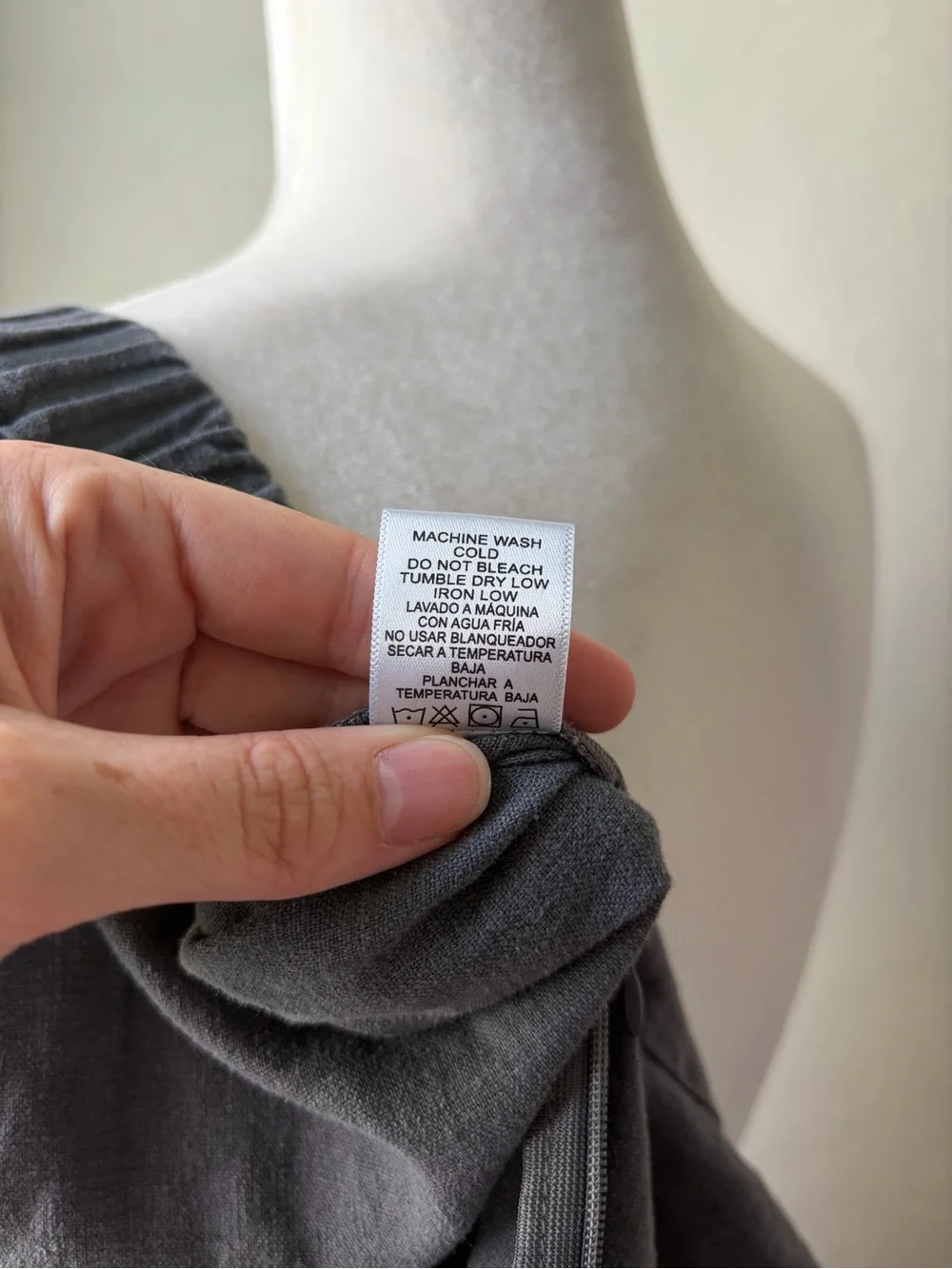 Love Tree Gray Linen Blend Wrap Skort Button Front Elastic Back Large